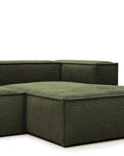 Blok 3-Seater Right Lounge Sofa Corduroy Green