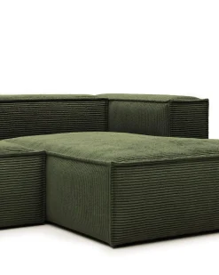 Blok 2-Seater Right Lounge Sofa Corduroy Green