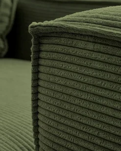 Blok 2-Seater Right Lounge Sofa Corduroy Green
