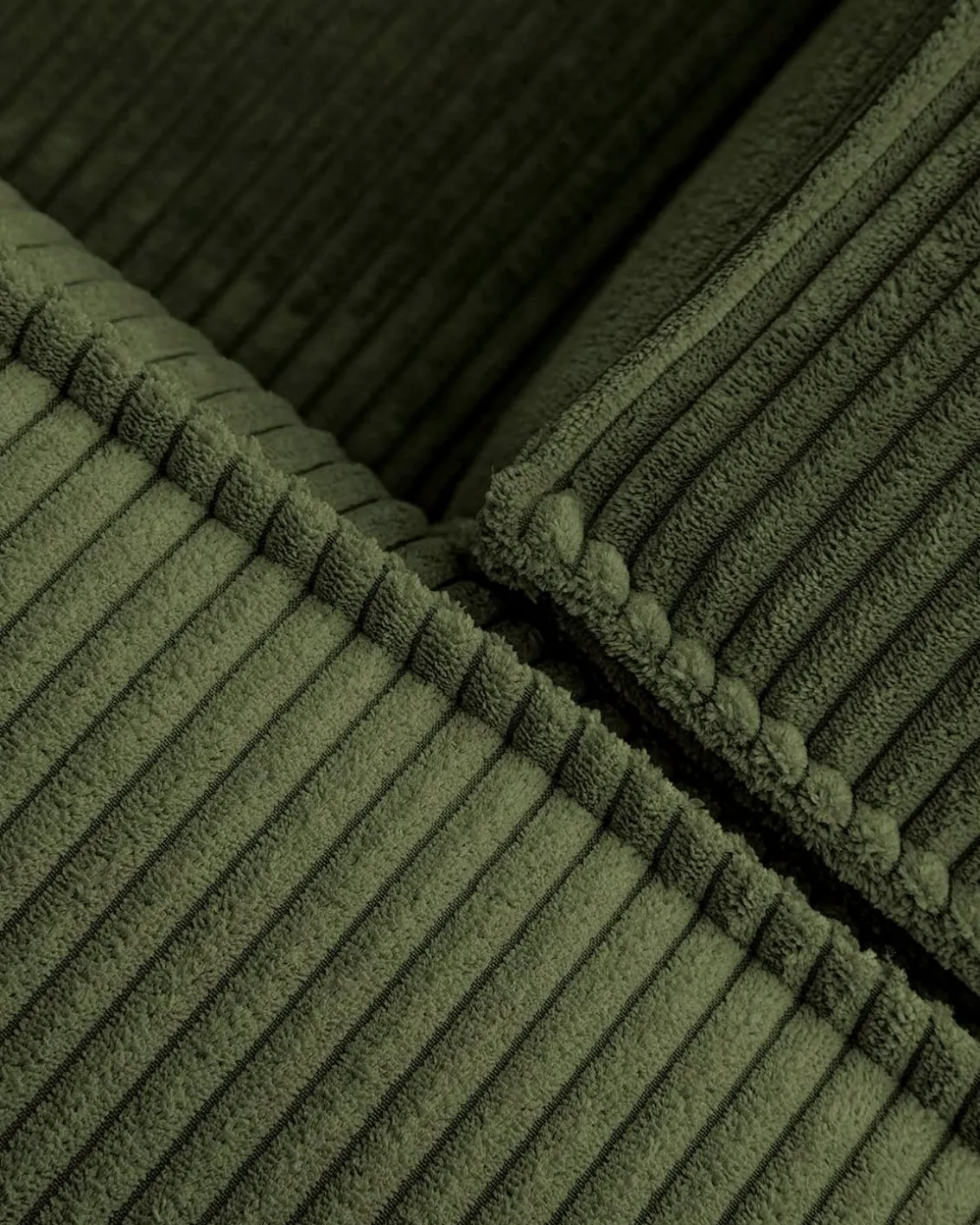 Blok 3-Seater Right Lounge Sofa Corduroy Green