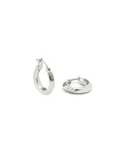 Blue Billie Mini Swirl Hoops Shiny Silver