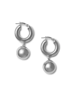 Blue Billie Sphere Hoops Silver