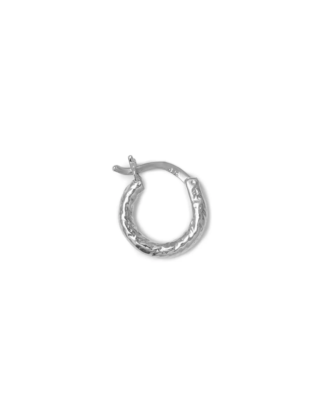 Blue Billie Wire Hoop 10Mm Structured Silver