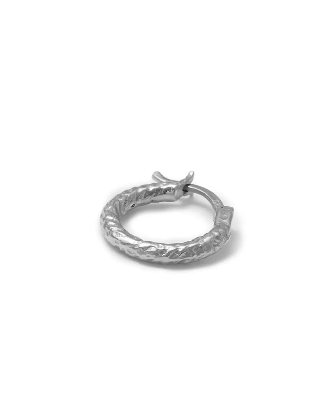 Blue Billie Wire Hoop 14Mm Structured Silver