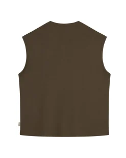 CARRER Henley Tank Dark Brown