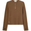 CARRER Lis Henley Long Sleeve Stone Brown