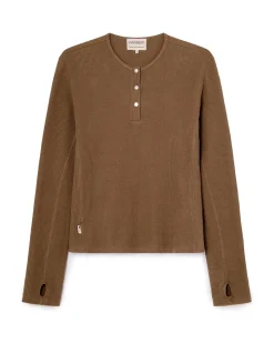 CARRER Lis Henley Long Sleeve Stone Brown