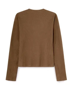 CARRER Lis Henley Long Sleeve Stone Brown