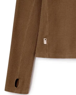 CARRER Lis Henley Long Sleeve Stone Brown