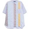 Comme des Garçons Homme Multi Fabric Short Sleeve Shirt White/Sax/Navy x Mix
