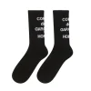 Comme des Garçons Homme Ribbed Logo Socks Black