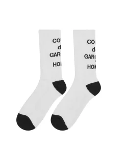 Comme des Garçons Homme Ribbed Logo Socks White