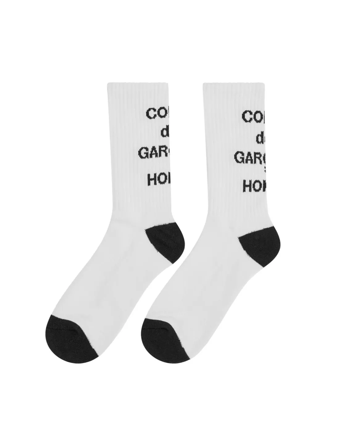 Comme des Garçons Homme Ribbed Logo Socks White