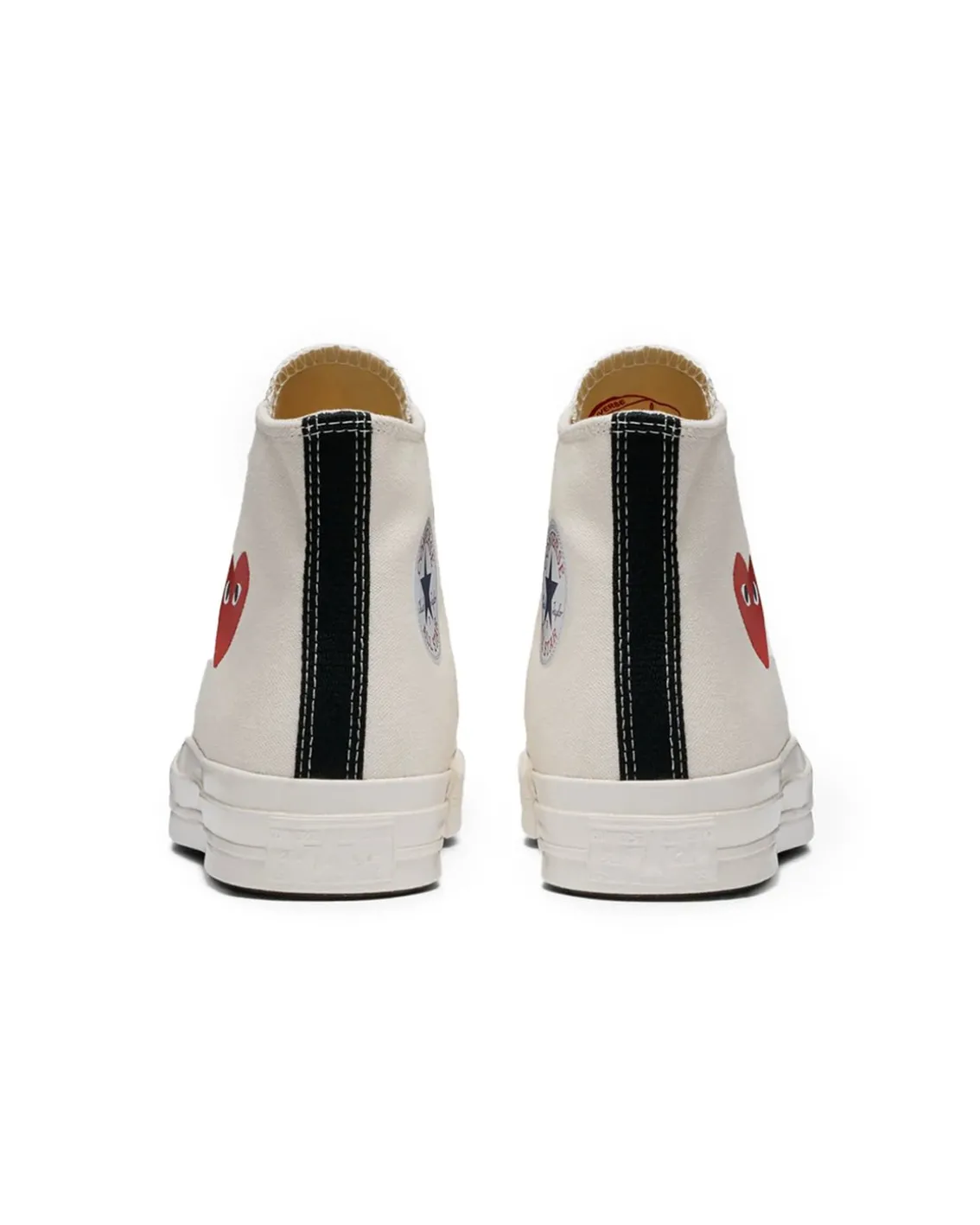 Comme des Garçons Play Converse Small Heart High Top Sneakers Beige