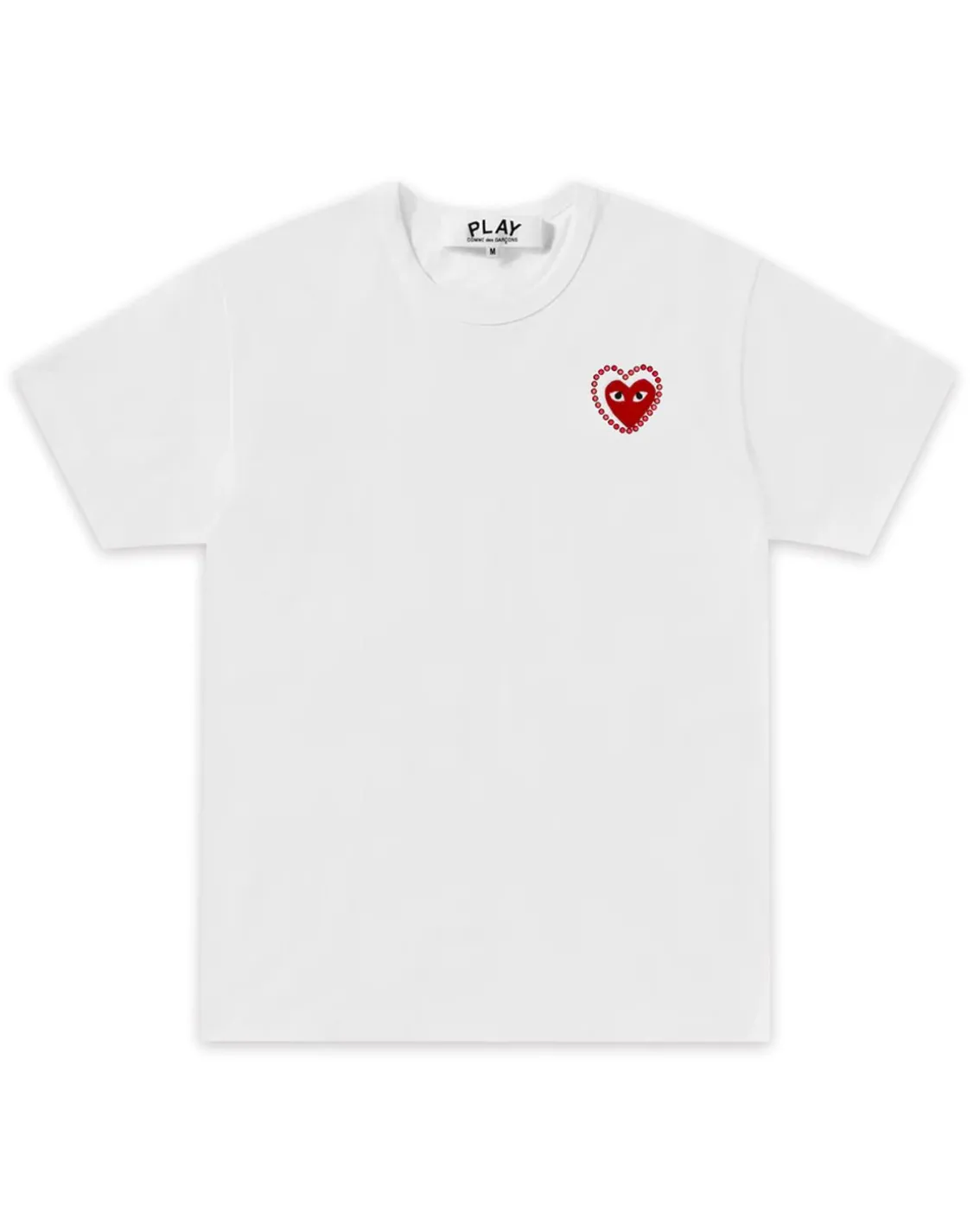 Comme des Garçons Play Embellished Red Heart T-Shirt White/Red