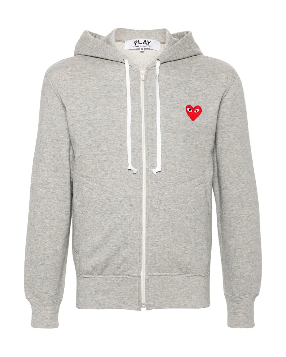 Comme des Garçons Play Red Heart Zip Sweatshirt Grey