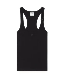 Courrèges Buckle 90'S Rib Tank Top Black