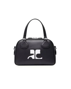 Courrèges Reedition Leather Bowling Bag Black