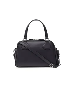 Courrèges Reedition Leather Bowling Bag Black