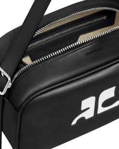 Courrèges Reedition Leather Camera Bag Black