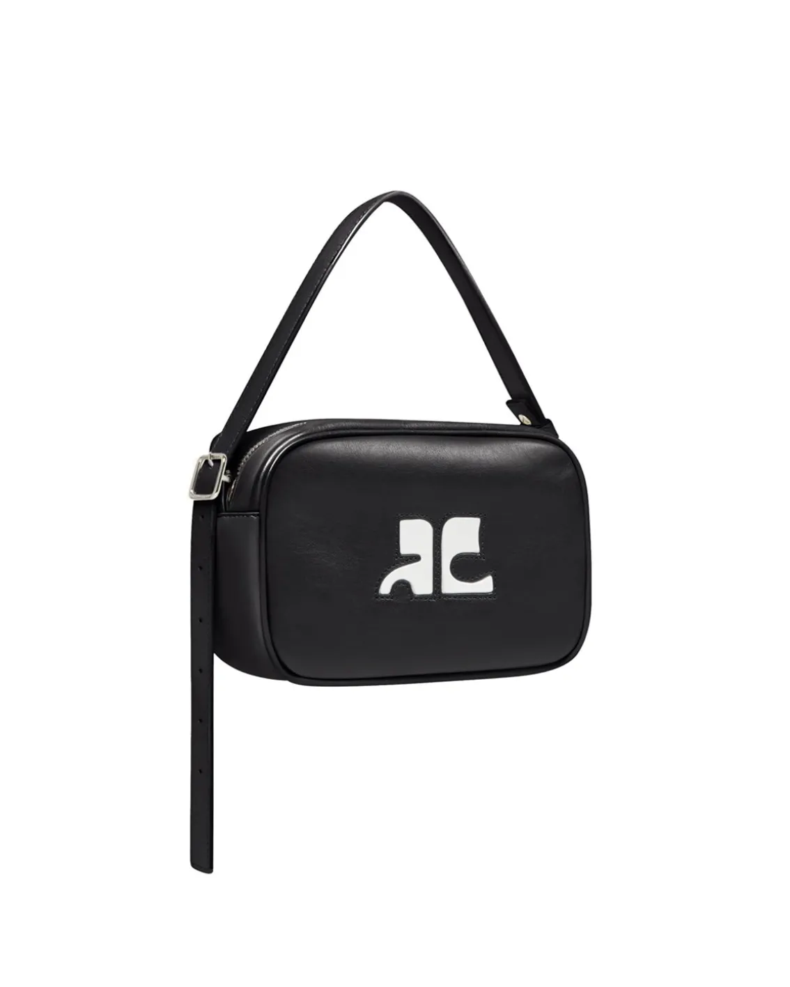 Courrèges Reedition Leather Camera Bag Black
