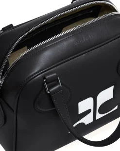 Courrèges Reedition Leather Bowling Bag Black