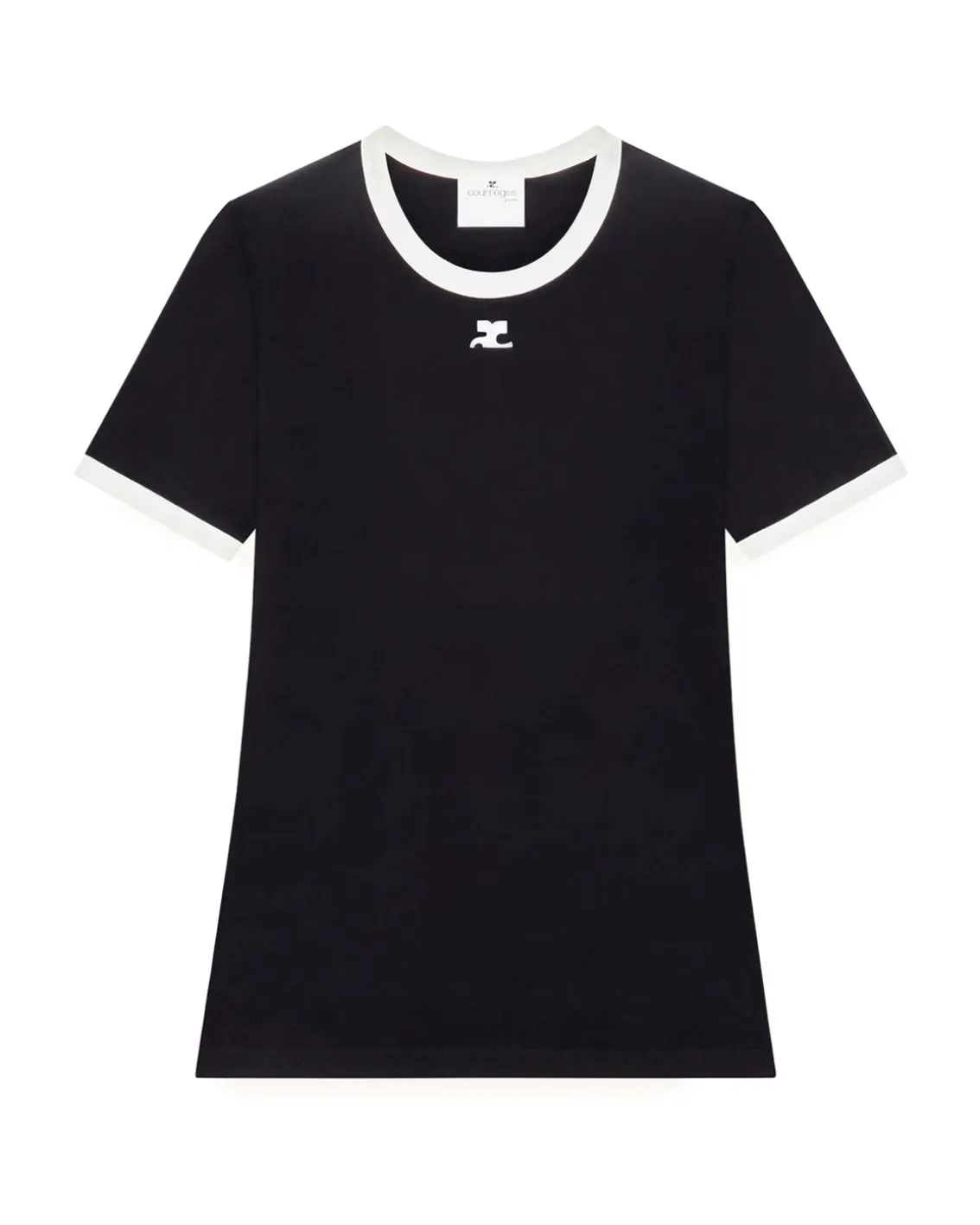 Courrèges Signature Contrast T-Shirt Black/Heritage White