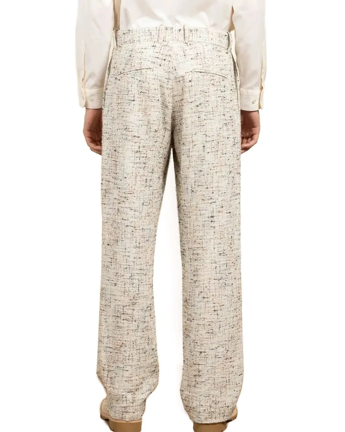 Drôle De Monsieur Baggy Tweed Pants Ecru