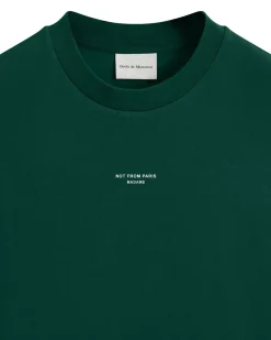 Drôle De Monsieur Classic Slogan T-Shirt Dark Green