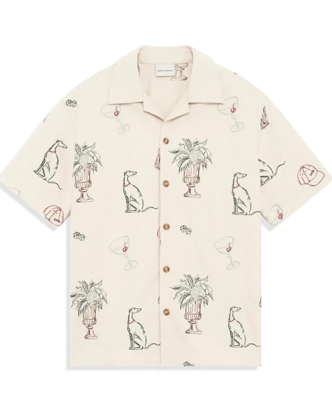 Drôle De Monsieur Country Club Embroidered Shirt Ecru