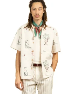 Drôle De Monsieur Country Club Embroidered Shirt Ecru