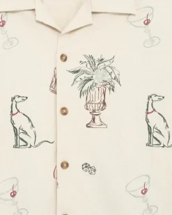 Drôle De Monsieur Country Club Embroidered Shirt Ecru