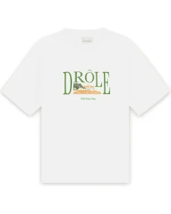 Drôle De Monsieur Tennis Court T-Shirt Off White