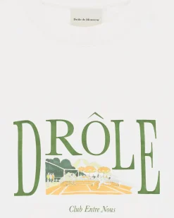 Drôle De Monsieur Tennis Court T-Shirt Off White