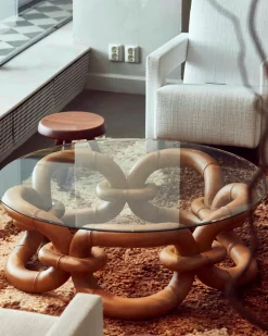 Dusty Deco Bamboo Bracelet Sofa Table 105 Mahogany
