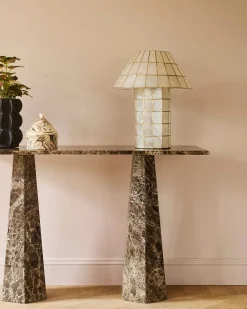 Dusty Deco Cornelia Table Lamp Capiz Shell/Brass