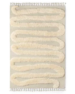 Dusty Deco Snake Rya Rug Off White/Beige