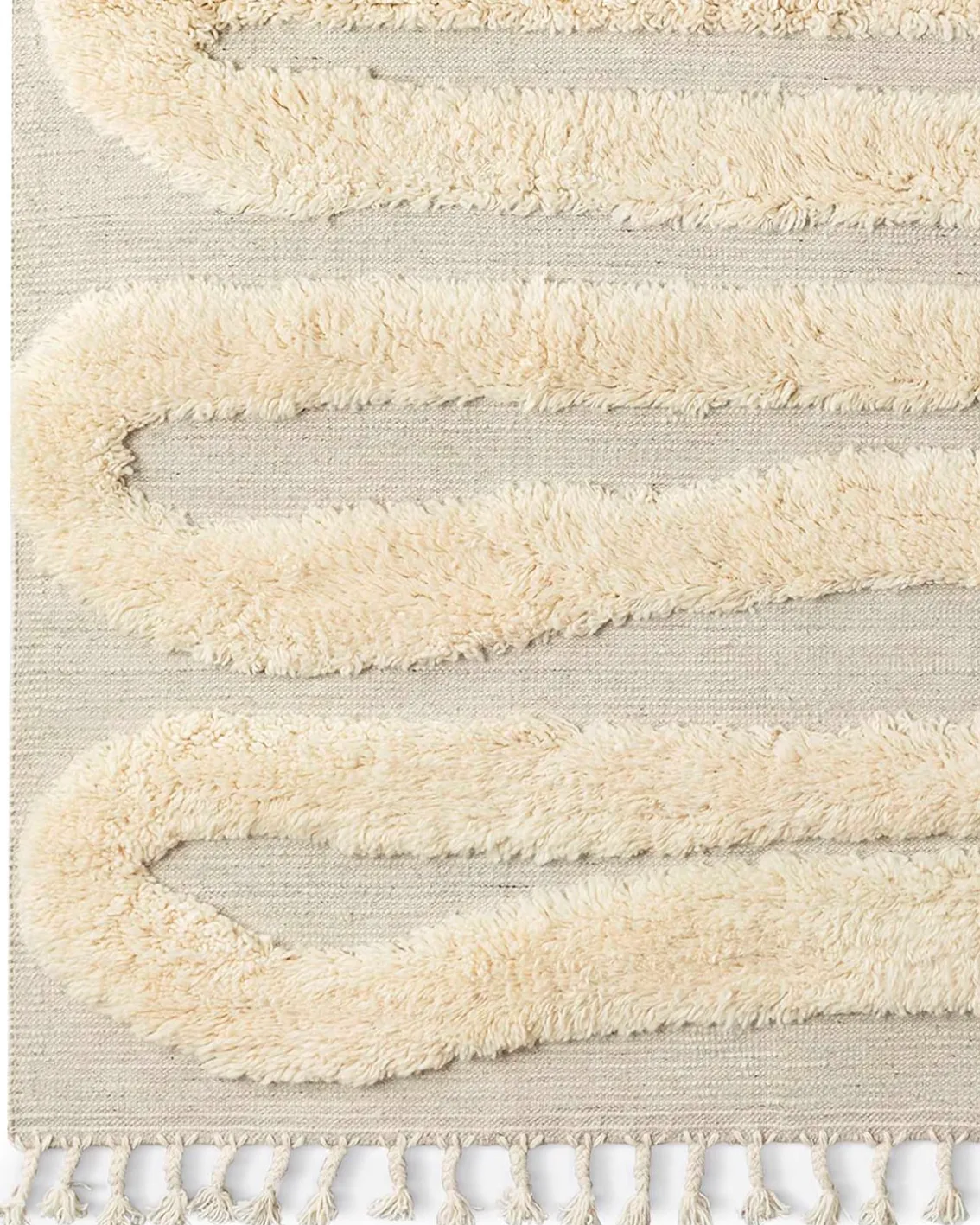 Dusty Deco Snake Rya Rug Off White/Beige