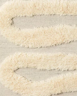 Dusty Deco Snake Rya Rug Off White/Beige
