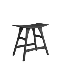 Ethnicraft Osso Stool Varnished Black
