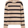 Filippa K Braided Striped Sweater Light Khaki