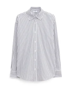 Filippa K Classic Stripe Shirt Coffee/White