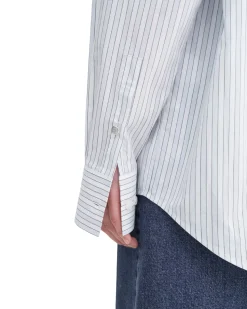 Filippa K Classic Stripe Shirt Ice Blue/White