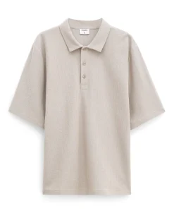 Filippa K Cotton Jersey Polo Shirt Faded Khaki