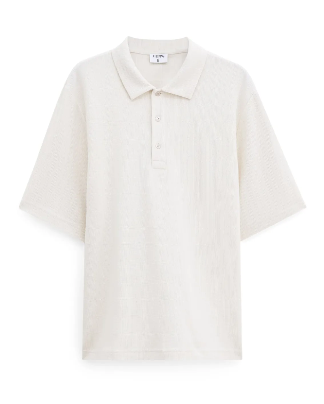 Filippa K Cotton Jersey Polo Shirt Cream White