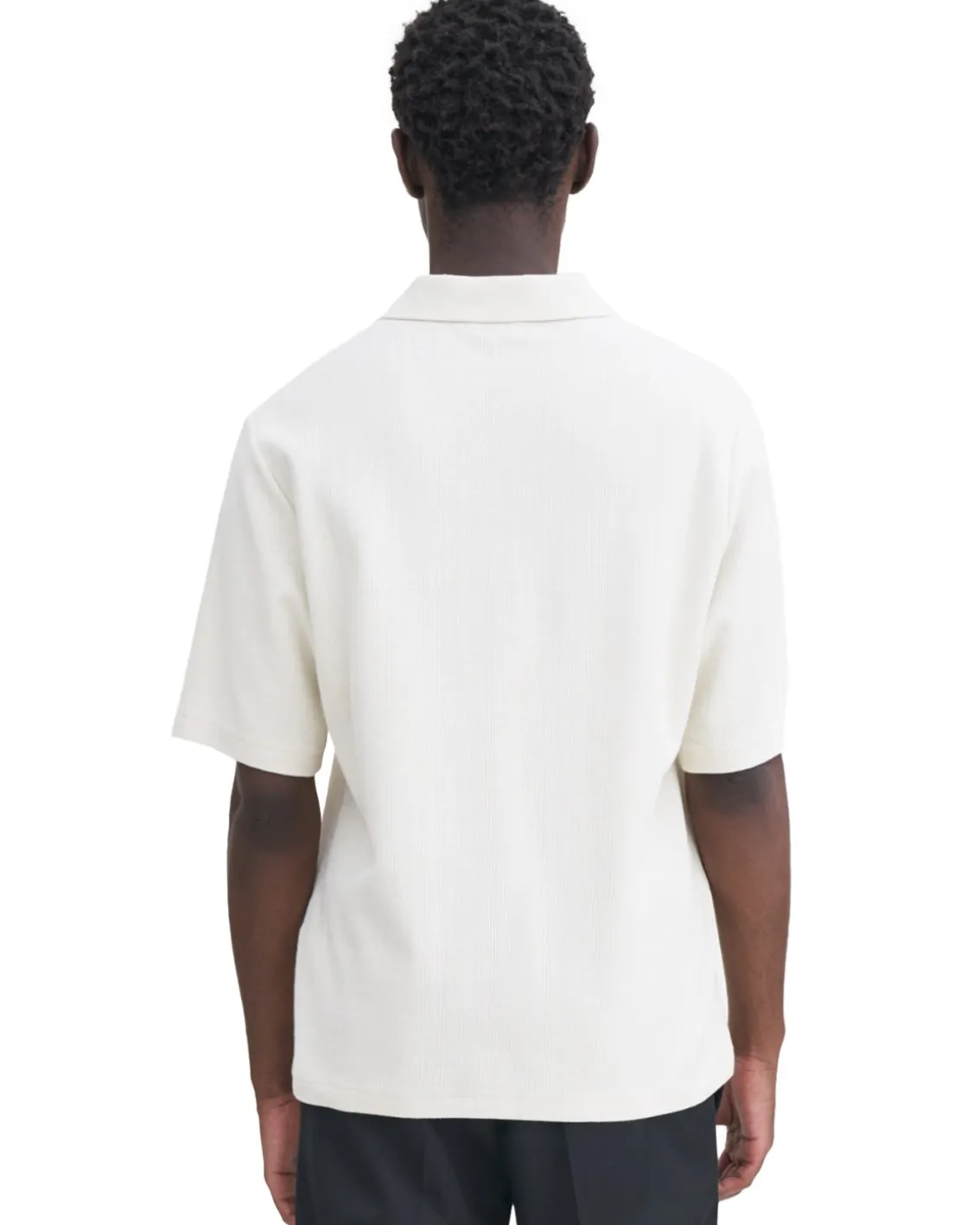 Filippa K Cotton Jersey Polo Shirt Cream White