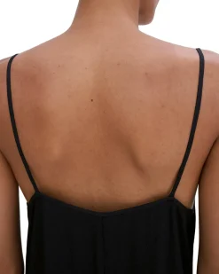 Filippa K Draped Twill Strap Dress Black