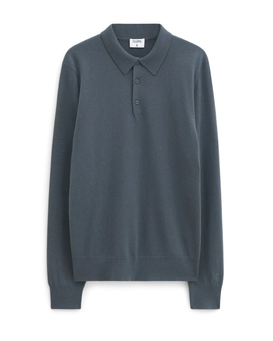Filippa K Knitted Polo Shirt Green Grey
