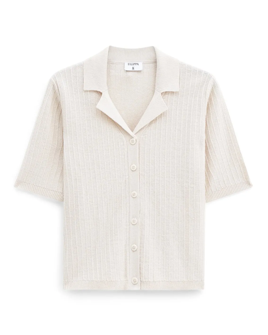 Filippa K Shortsleeve Collar Cardigan Cream White