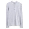 Filippa K Soft Rib Henley Light Grey